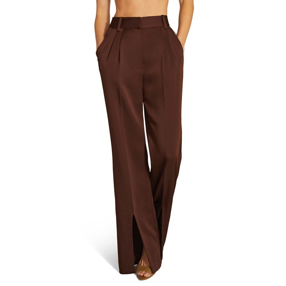 Favorite Daughter X Anthropologie Split Hem Wide Leg Pants Chocolate  8